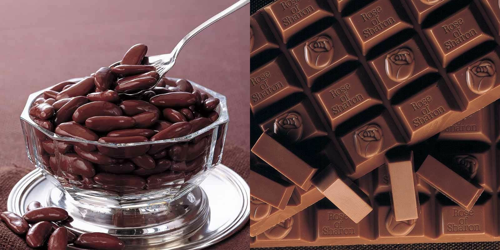 柿の種チョコ マミング 化粧箱とプチ・ローズオブシャロン 化粧箱の